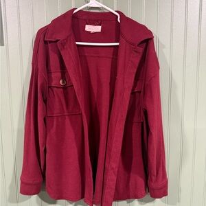 Hippie Rose Deep Red Utility Jacket